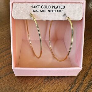 House of Harlow 1960 Gold Hoop Earrings 14KT Plated Nickel Free